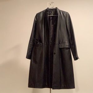 INC Leather long coat